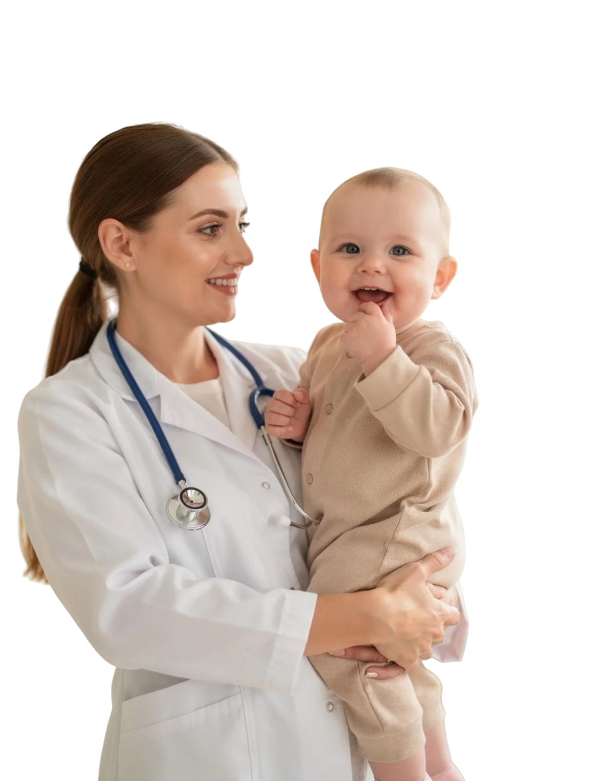 Médica segurando um bebê